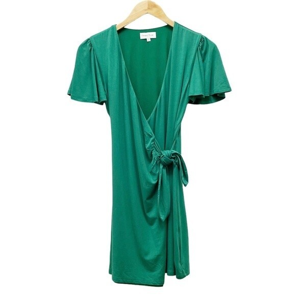 Privacy Please Revolve Jessa Mini Dress Clover Green Short Sleeve Womens Size XS - Picture 12 of 12